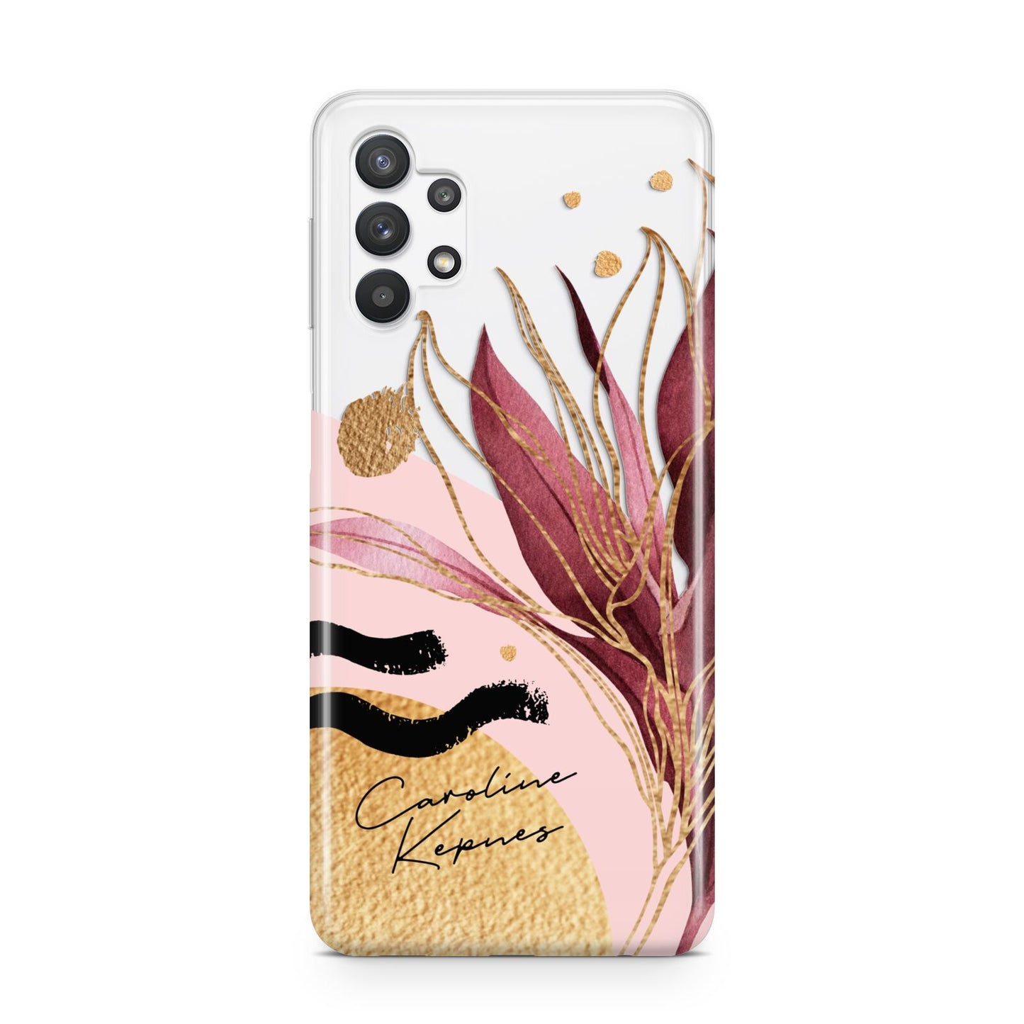 Personalised Tropical Red Leaf Samsung A32 5G Case