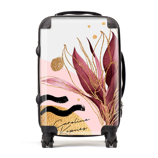 Personalised Tropical Red Leaf Suitcase