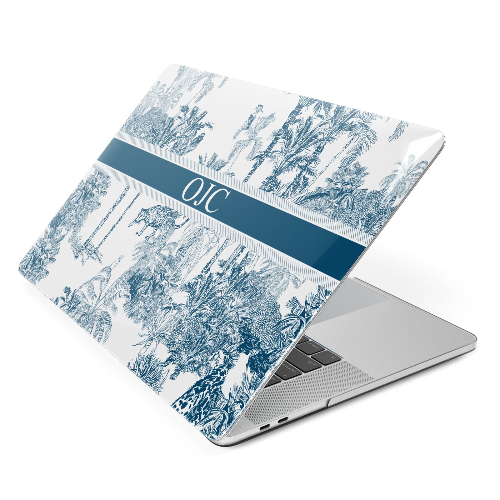 Personalised Tropical Toile Apple MacBook Case Side View