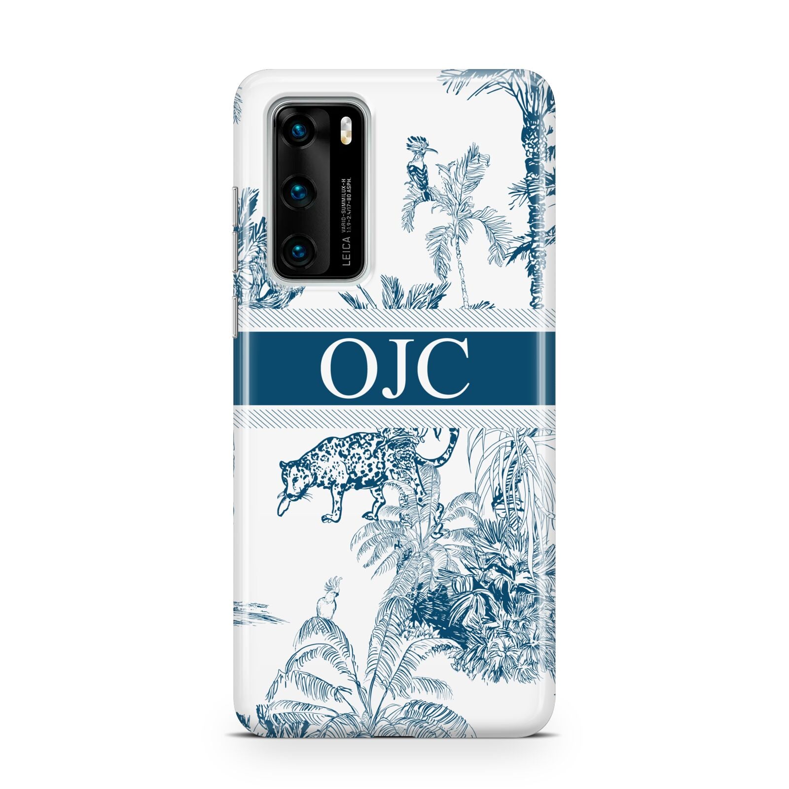 Personalised Tropical Toile Huawei P40 Phone Case