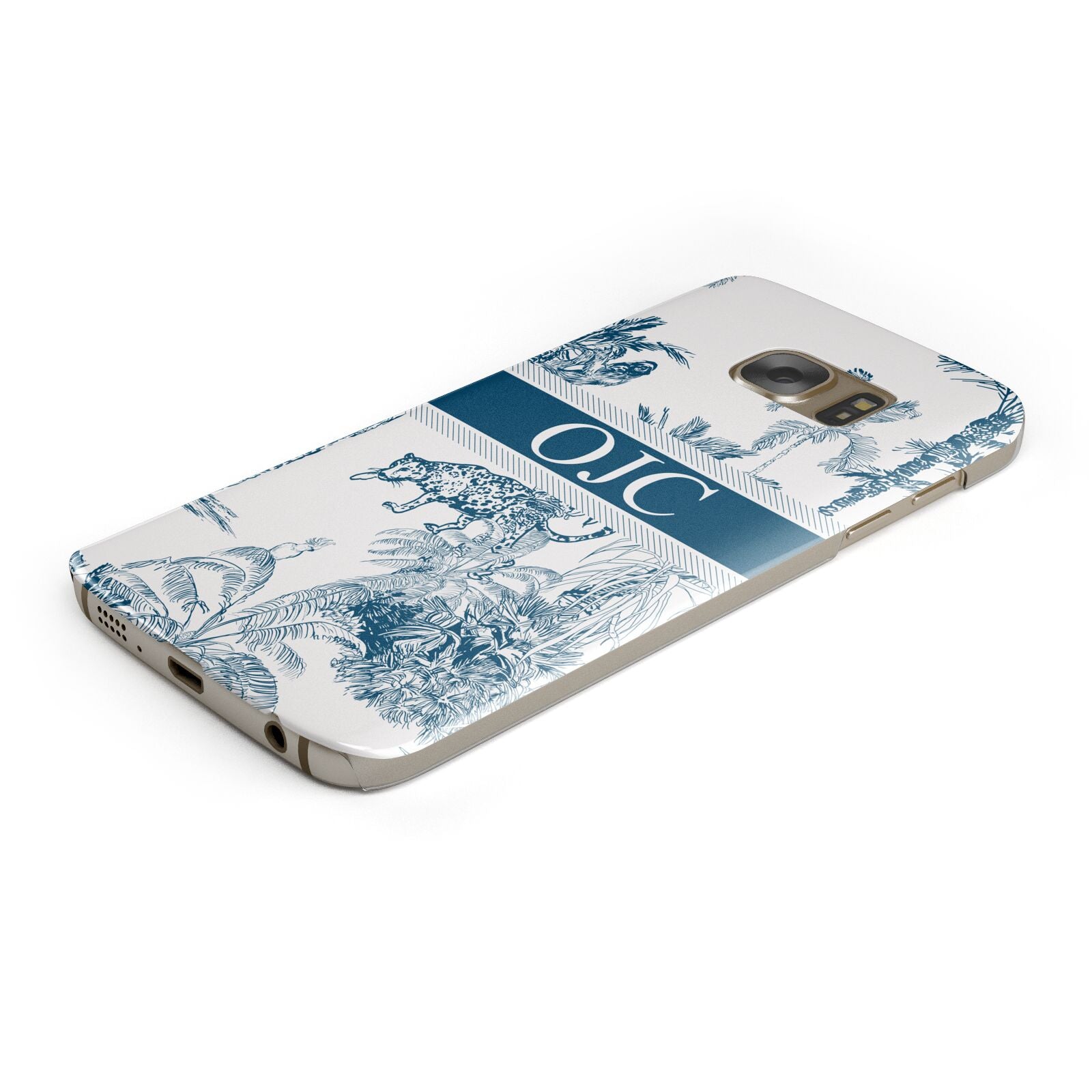 Personalised Tropical Toile Protective Samsung Galaxy Case Angled Image