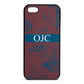Personalised Tropical Toile Rose Brown Saffiano Leather iPhone 5 Case