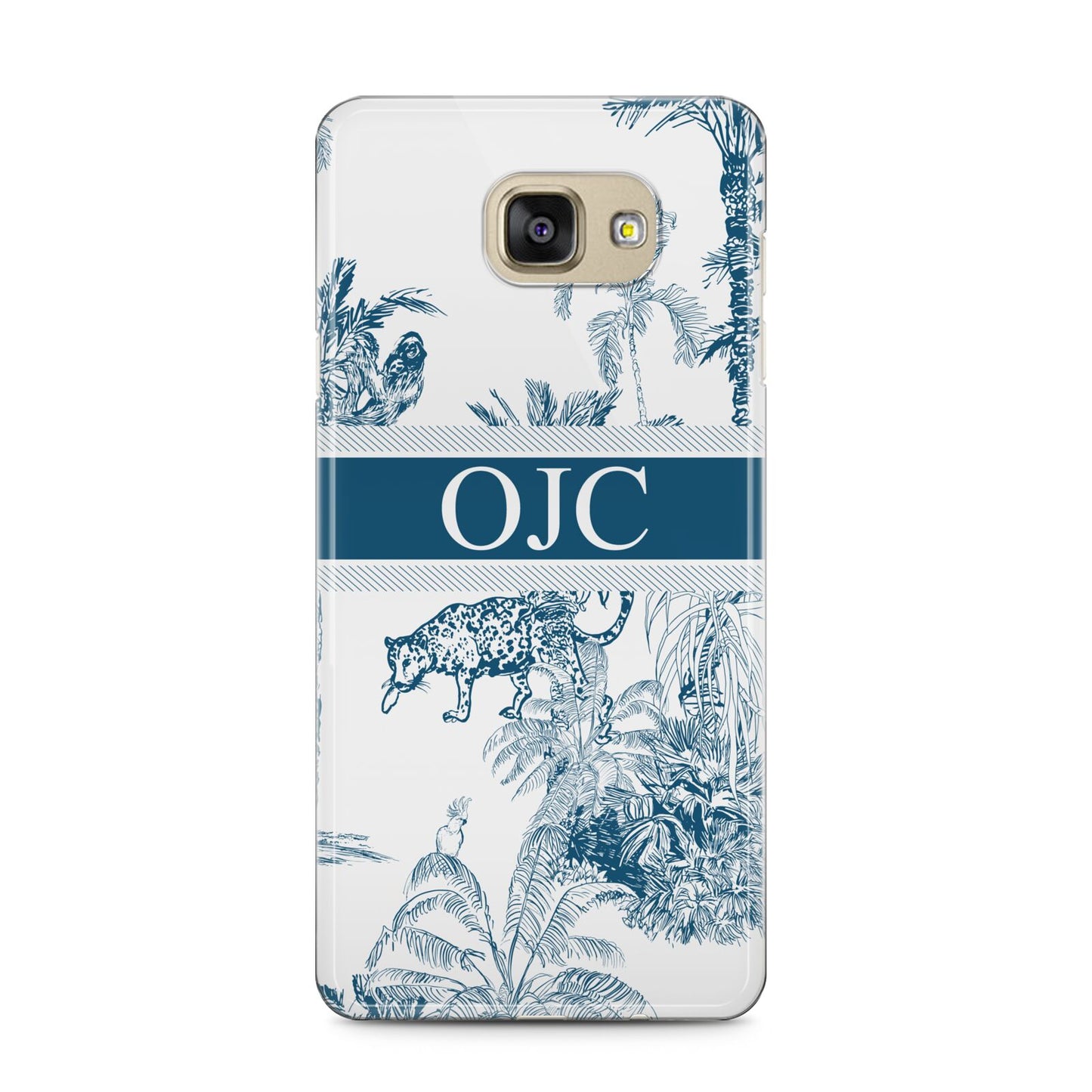 Personalised Tropical Toile Samsung Galaxy A5 2016 Case on gold phone