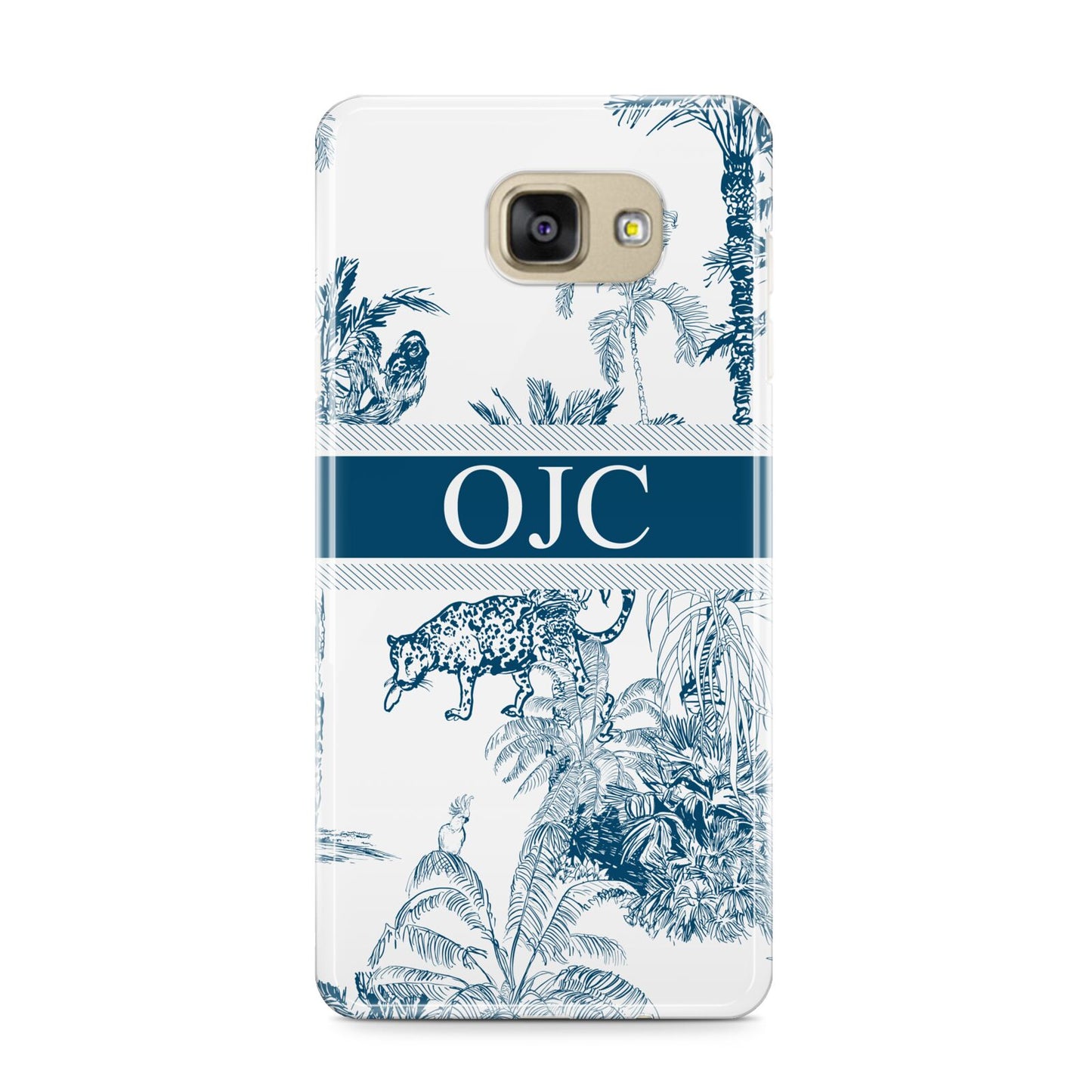 Personalised Tropical Toile Samsung Galaxy A9 2016 Case on gold phone