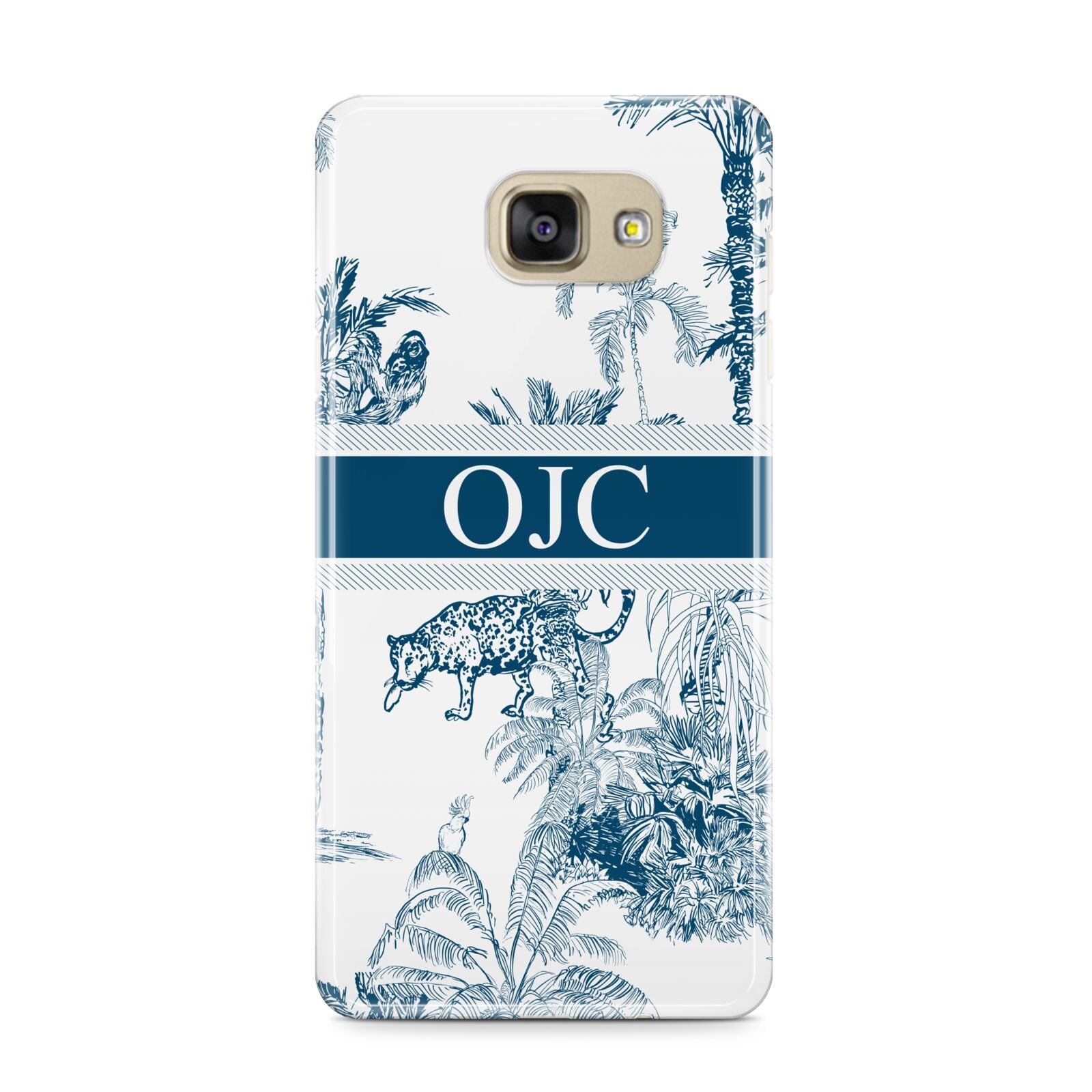 Personalised Tropical Toile Samsung Galaxy A9 2016 Case on gold phone