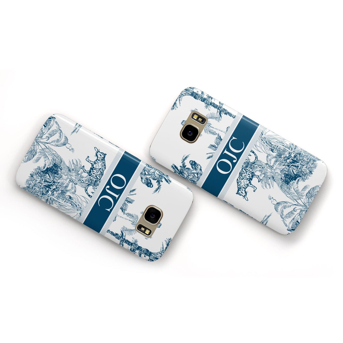 Personalised Tropical Toile Samsung Galaxy Case Flat Overview