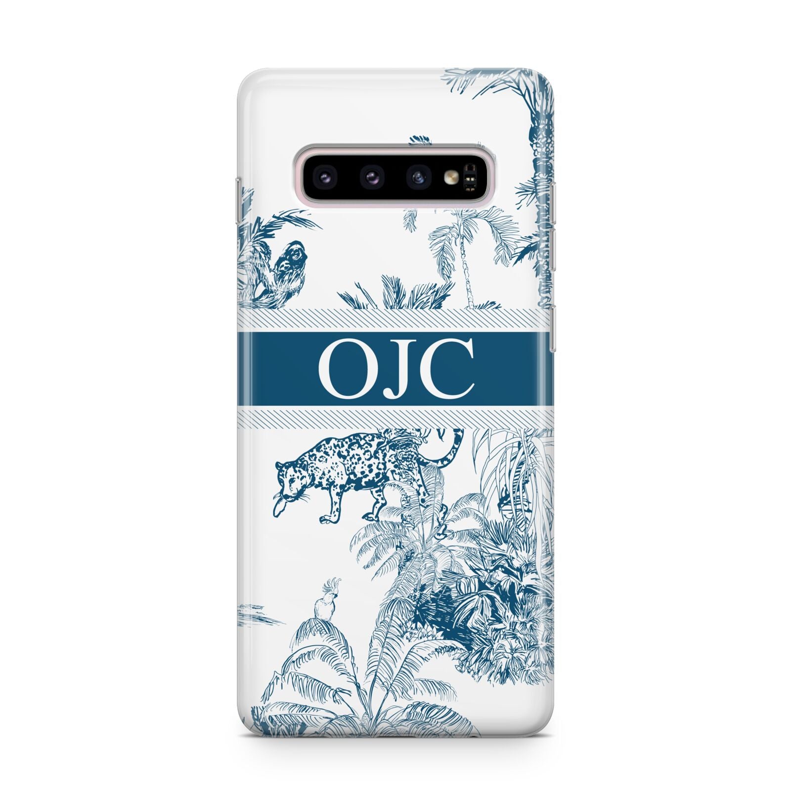 Personalised Tropical Toile Samsung Galaxy S10 Plus Case