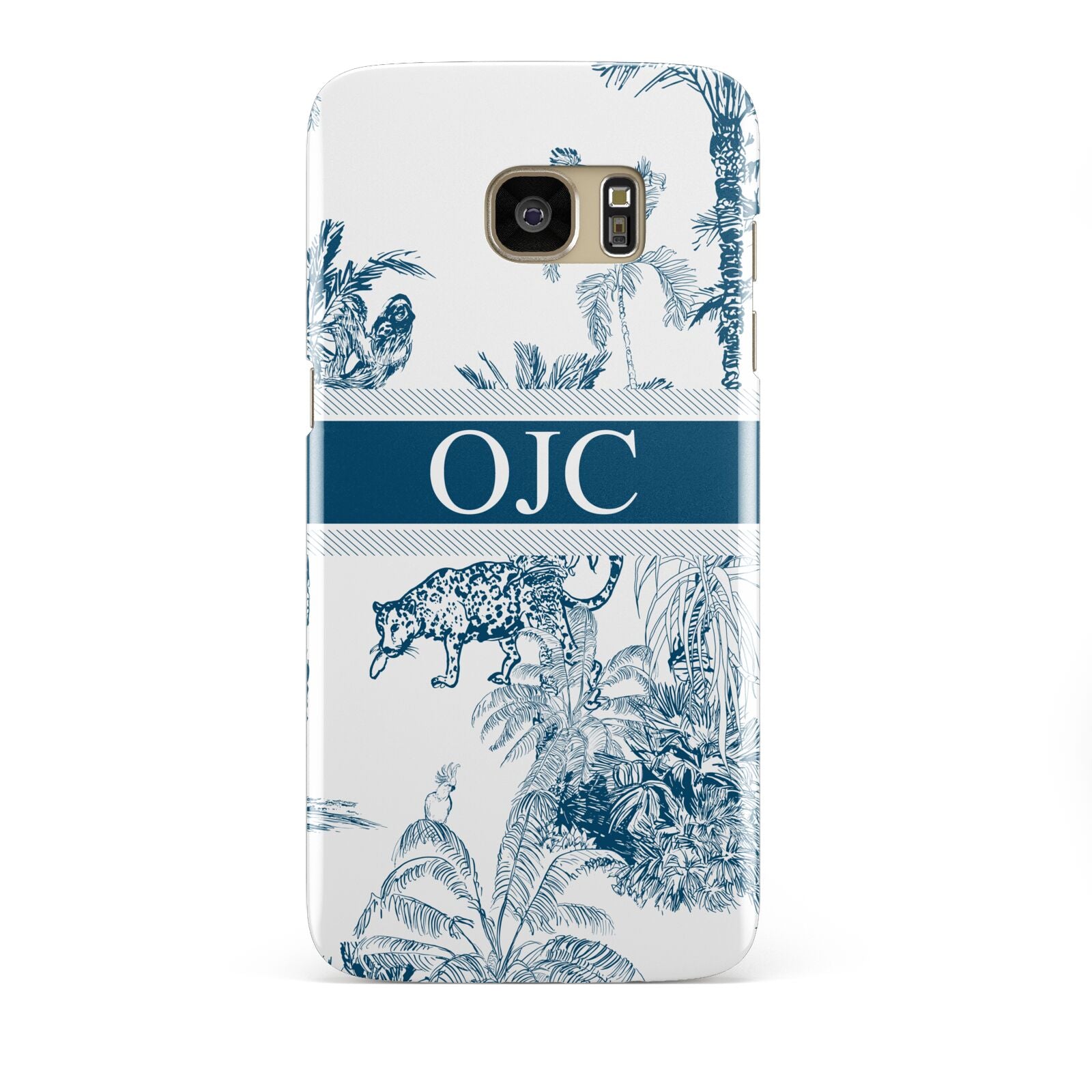 Personalised Tropical Toile Samsung Galaxy S7 Edge Case