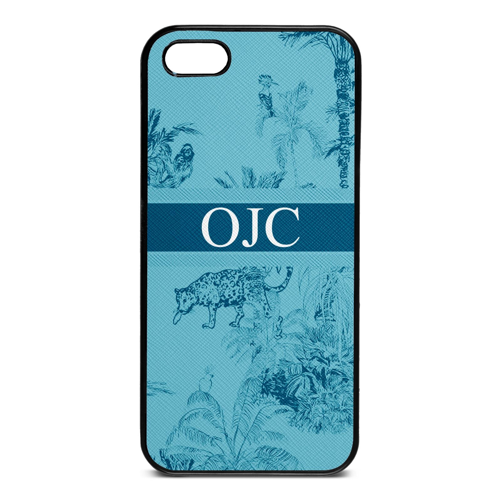 Personalised Tropical Toile Sky Saffiano Leather iPhone 5 Case