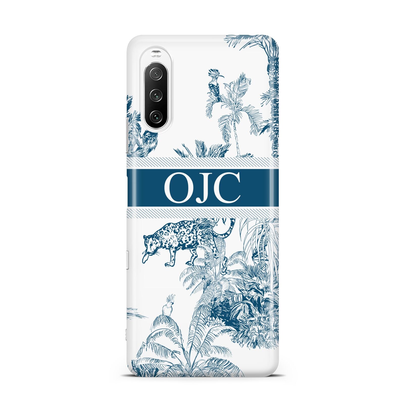 Personalised Tropical Toile Sony Xperia 10 III Case