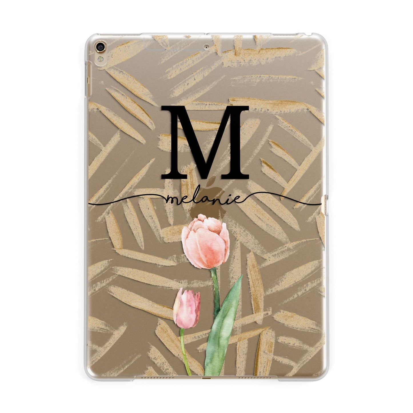 Personalised Tulip Apple iPad Gold Case