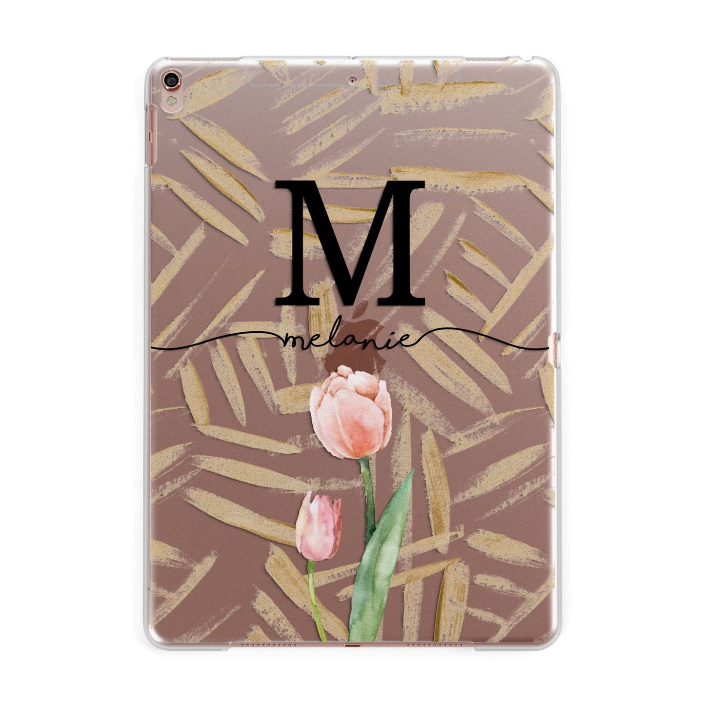 Personalised Tulip Apple iPad Rose Gold Case