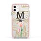 Personalised Tulip Apple iPhone 11 in White with Pink Impact Case