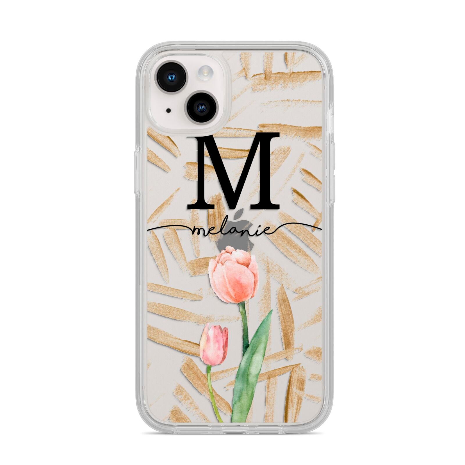 Personalised Tulip iPhone 14 Plus Clear Tough Case Starlight