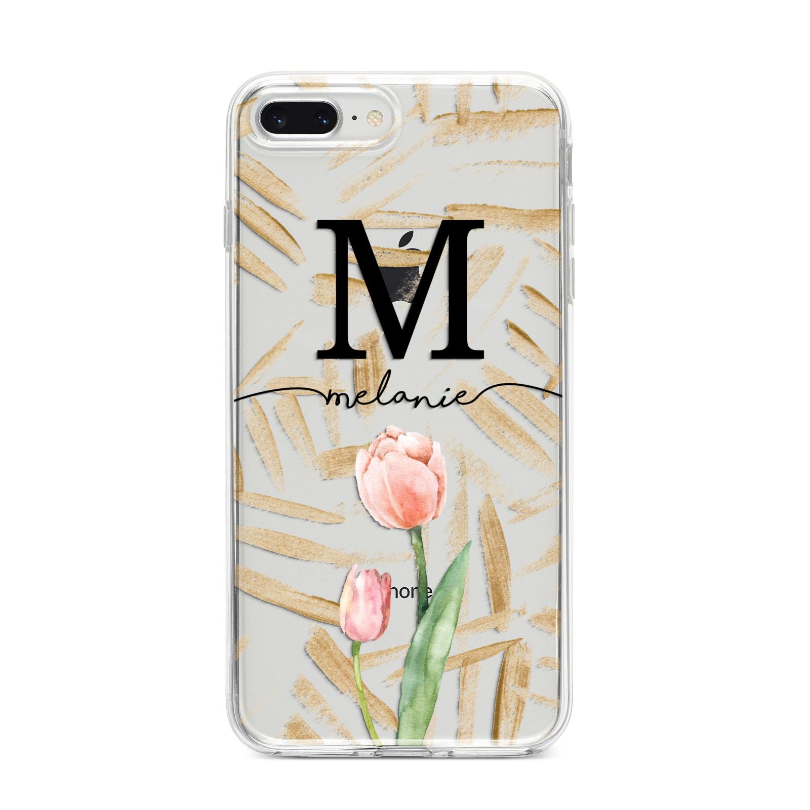 Personalised Tulip iPhone 8 Plus Bumper Case on Silver iPhone