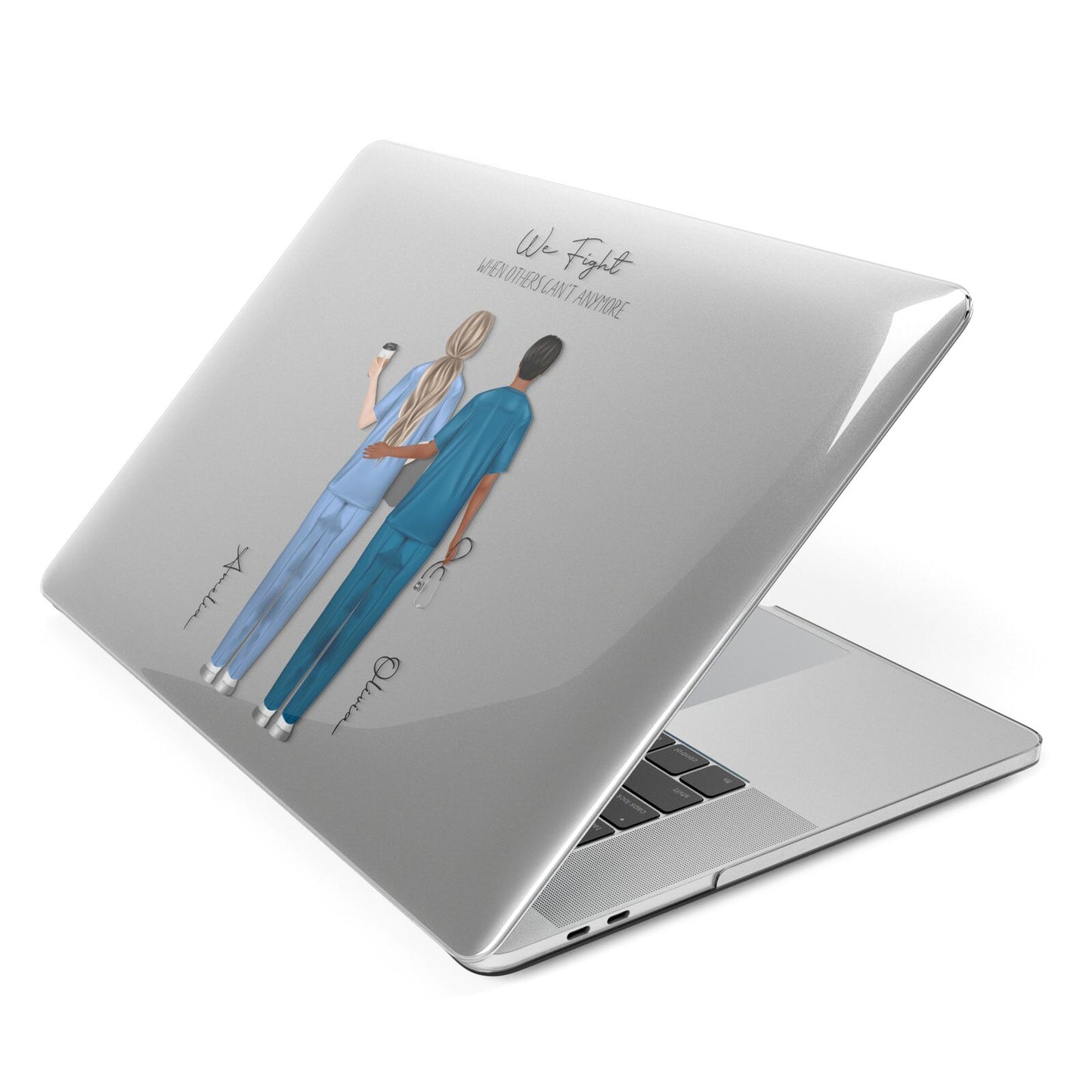 Personalised Two Nurses Apple MacBook Case Side View