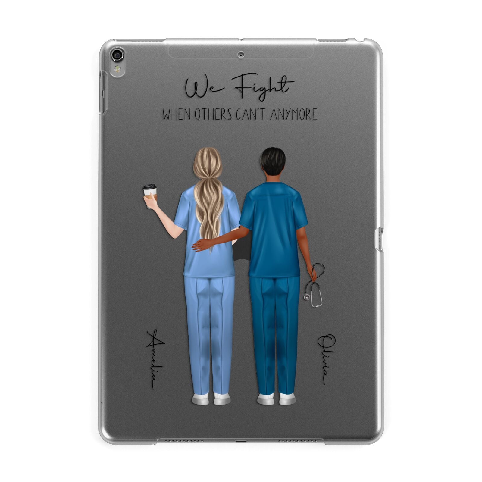 Personalised Two Nurses Apple iPad Grey Case