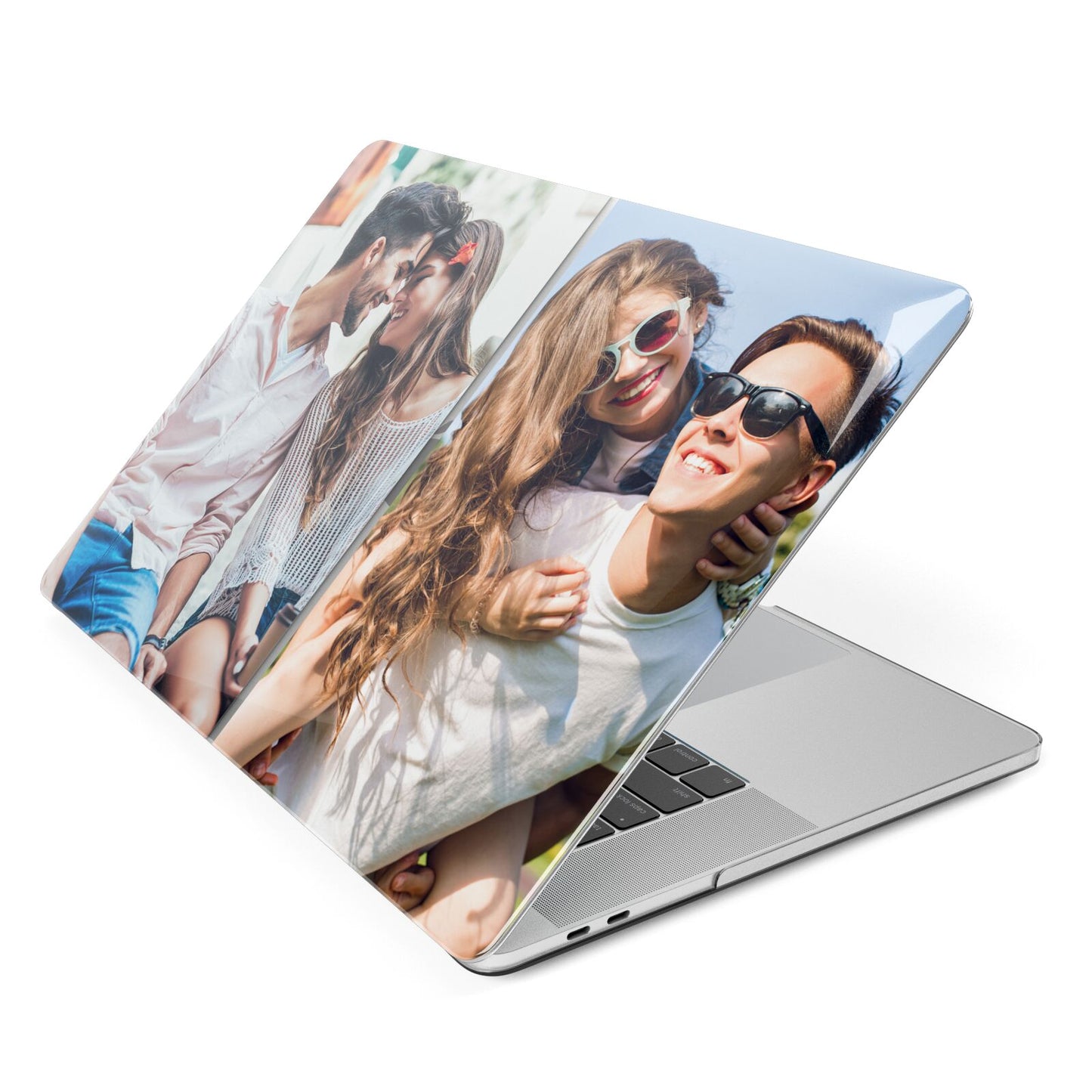 Personalised Two Photos Collage Apple MacBook Case Side View