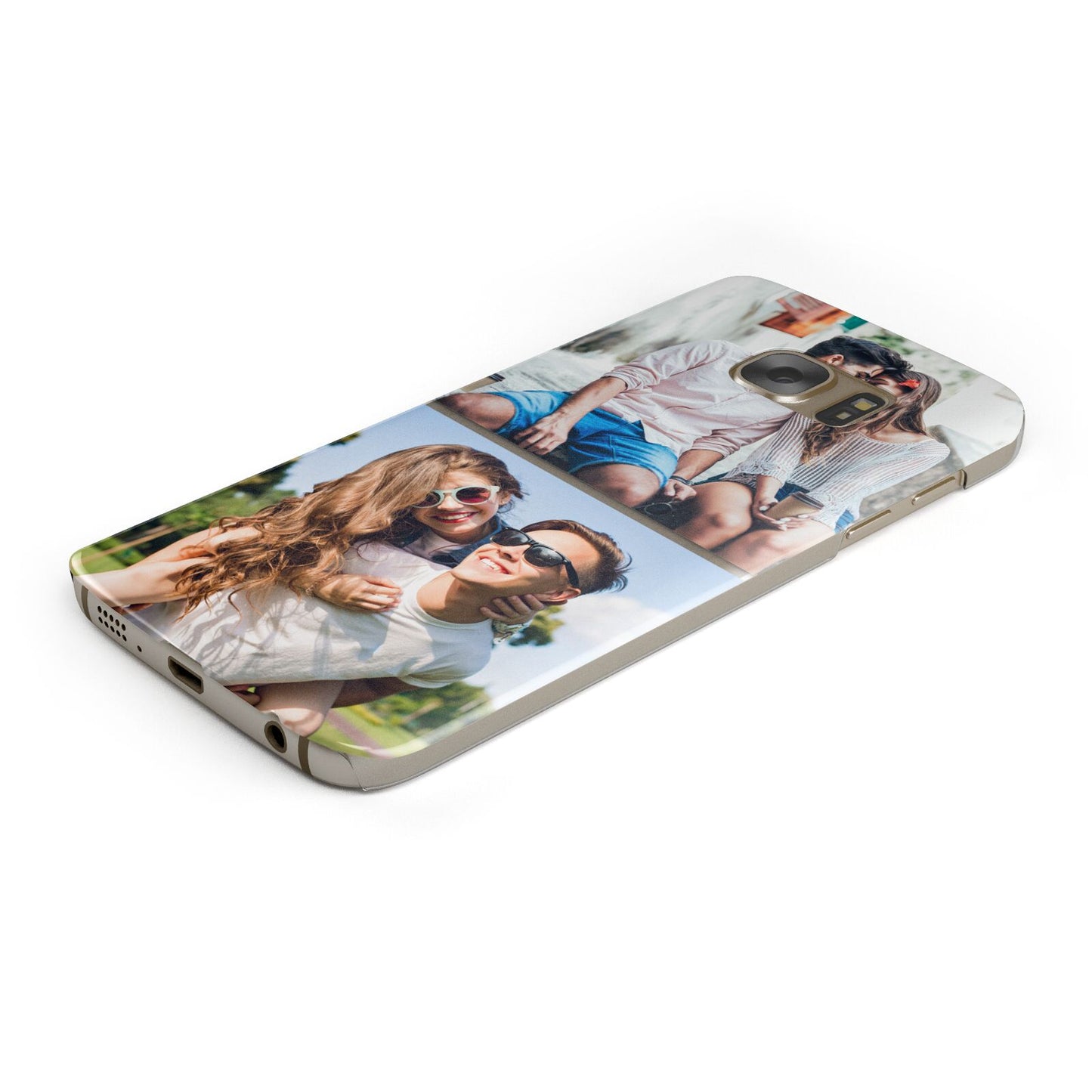 Personalised Two Photos Collage Protective Samsung Galaxy Case Angled Image