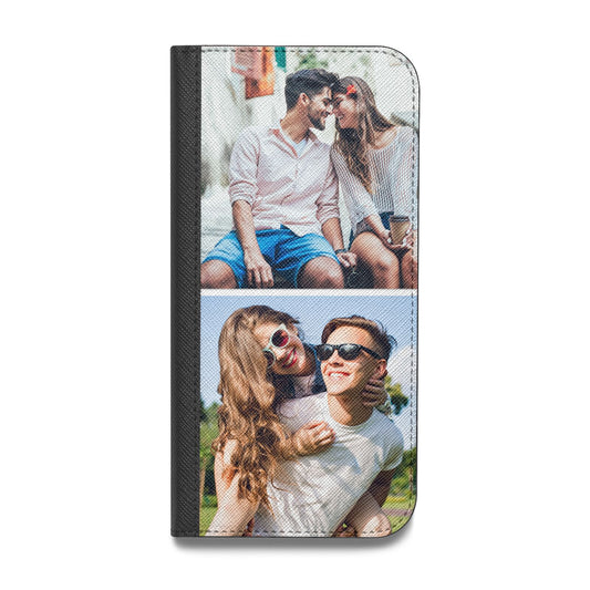 Personalised Two Photos Collage Vegan Leather Flip Samsung Case