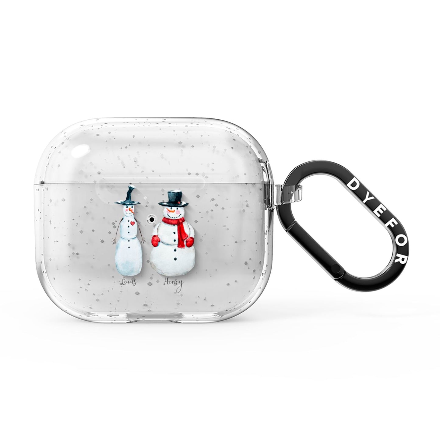 Personalised Two Snowmen AirPods Glitter Case 3rd Gen