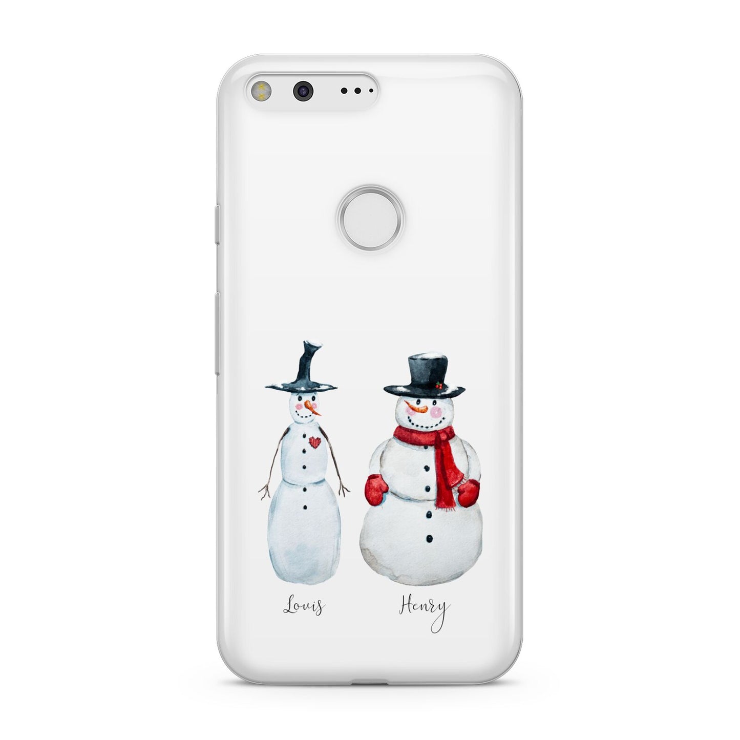 Personalised Two Snowmen Google Pixel Case