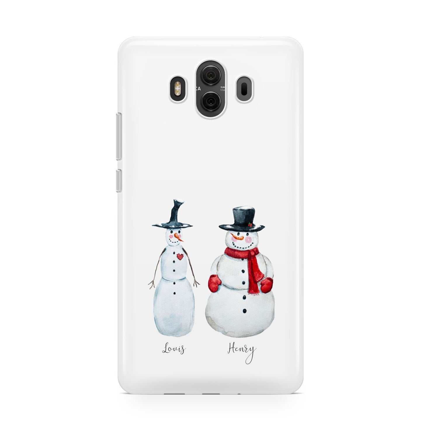 Personalised Two Snowmen Huawei Mate 10 Protective Phone Case