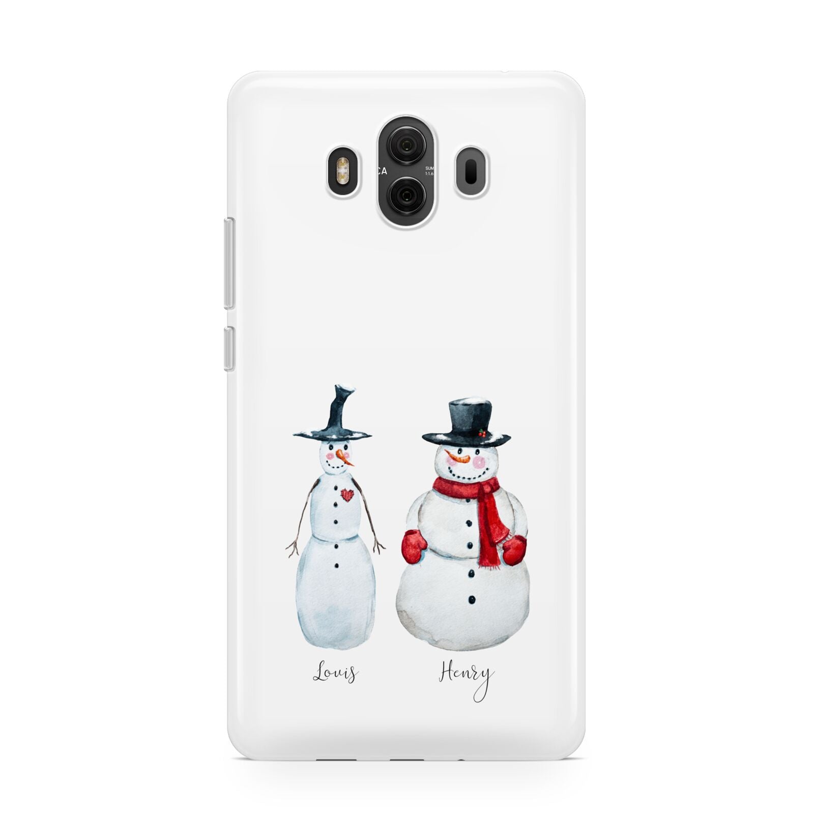 Personalised Two Snowmen Huawei Mate 10 Protective Phone Case