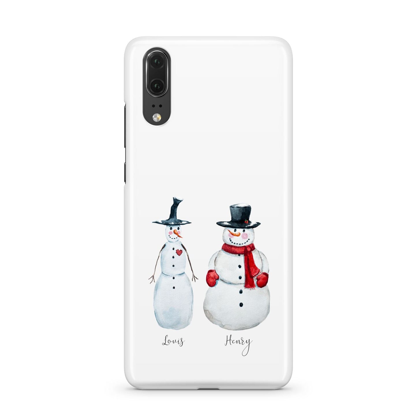 Personalised Two Snowmen Huawei P20 Phone Case