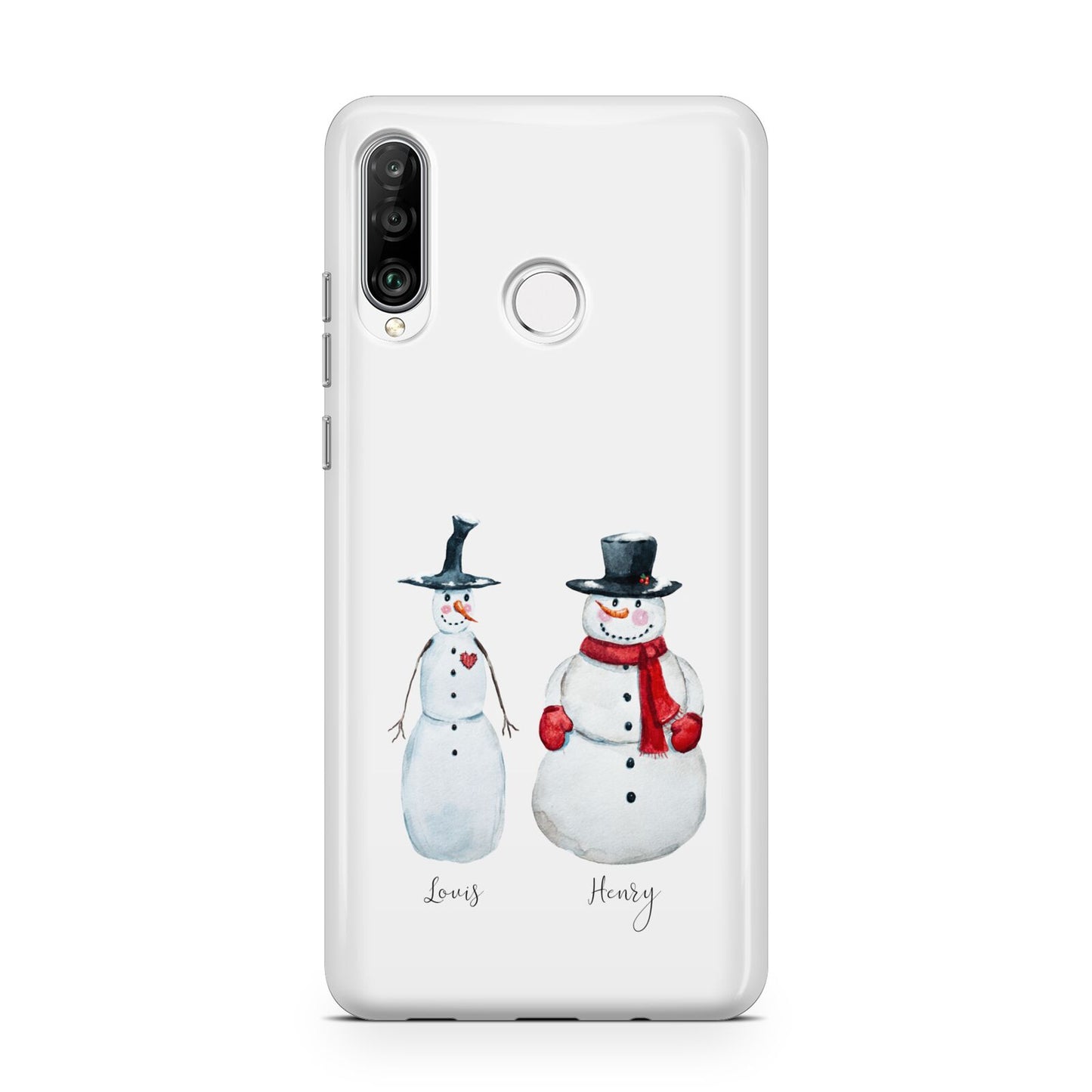 Personalised Two Snowmen Huawei P30 Lite Phone Case