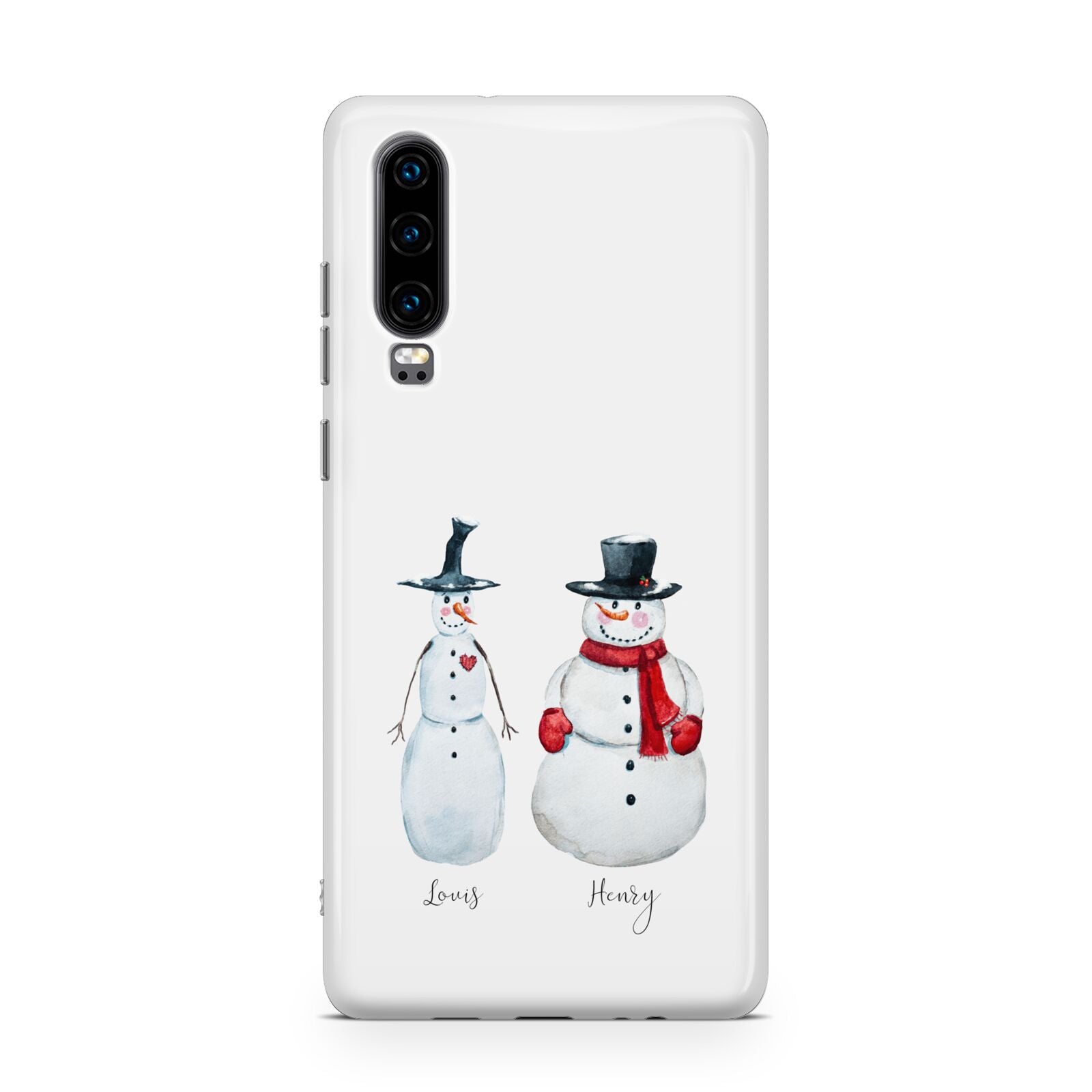 Personalised Two Snowmen Huawei P30 Phone Case