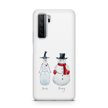 Personalised Two Snowmen Huawei P40 Lite 5G Phone Case