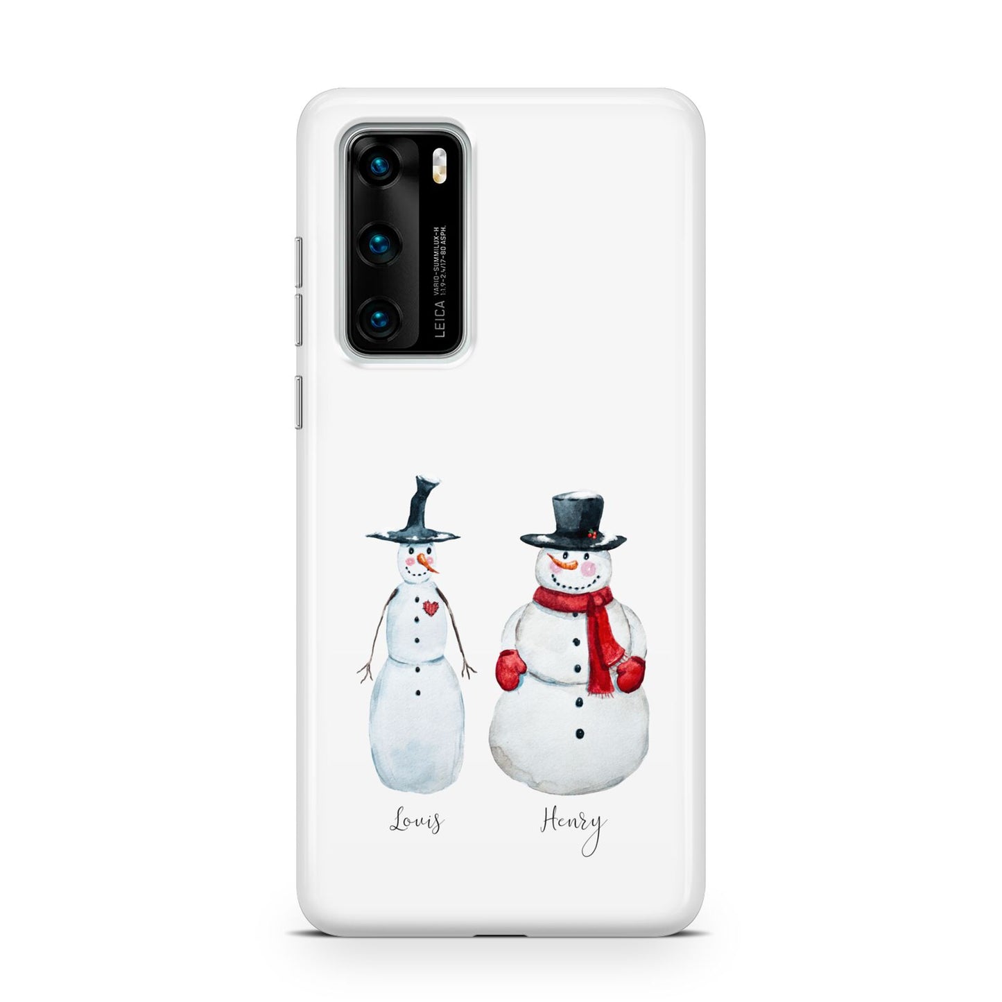 Personalised Two Snowmen Huawei P40 Phone Case