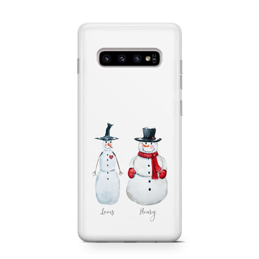 Personalised Two Snowmen Protective Samsung Galaxy Case