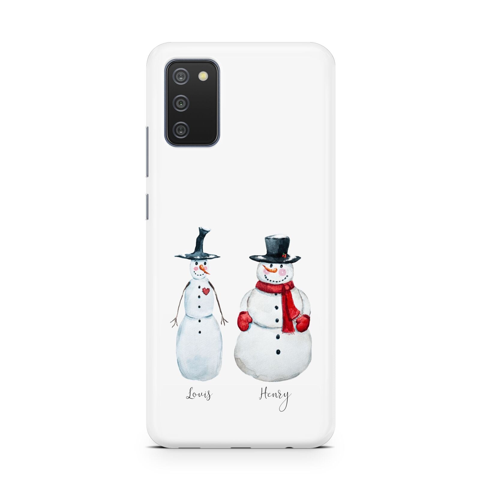 Personalised Two Snowmen Samsung A02s Case