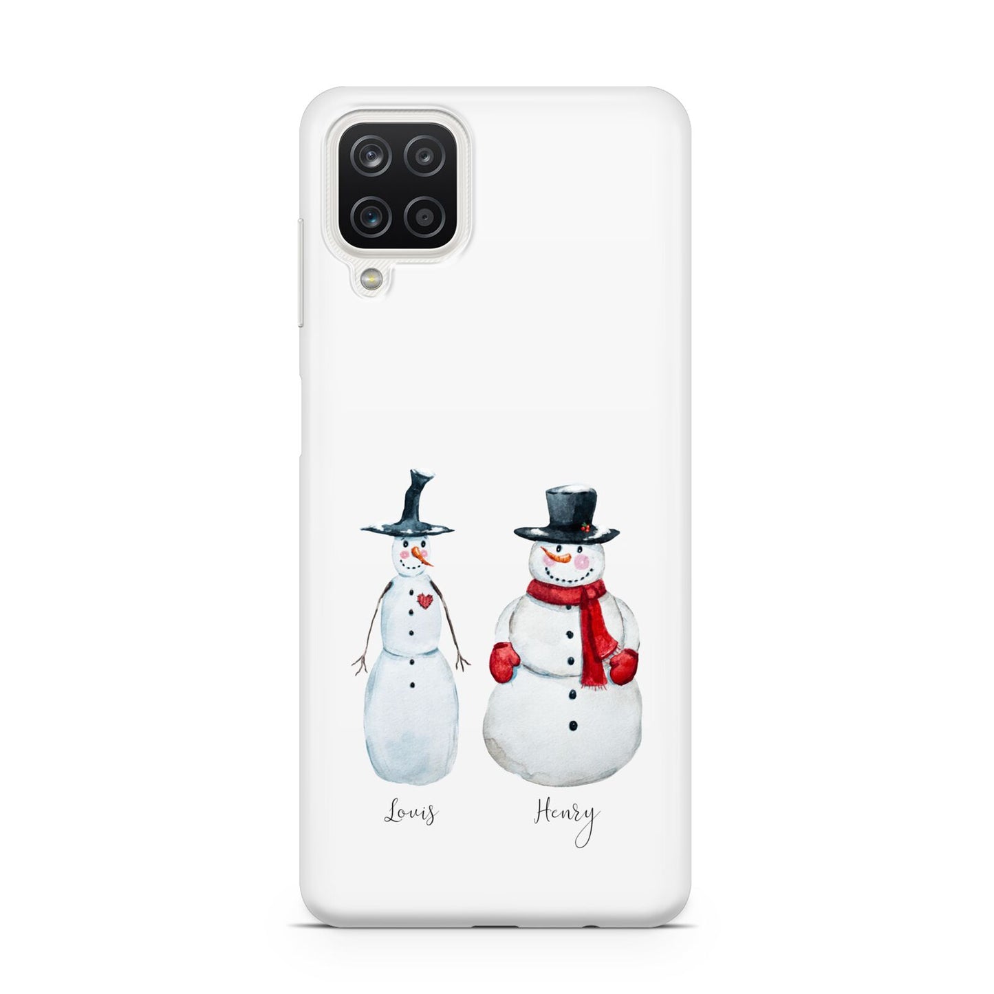 Personalised Two Snowmen Samsung A12 Case