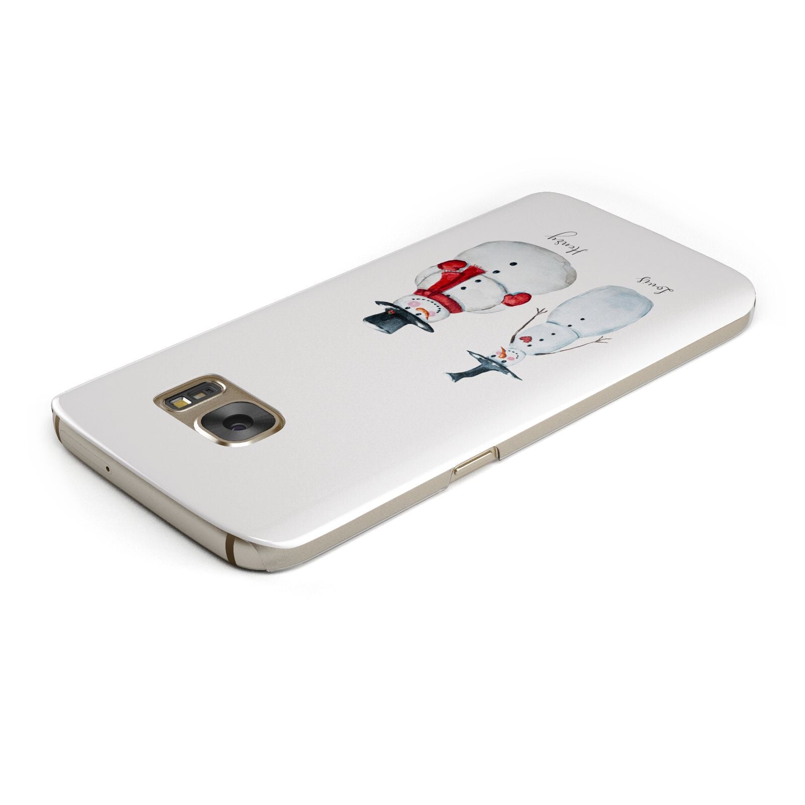 Personalised Two Snowmen Samsung Galaxy Case Top Cutout