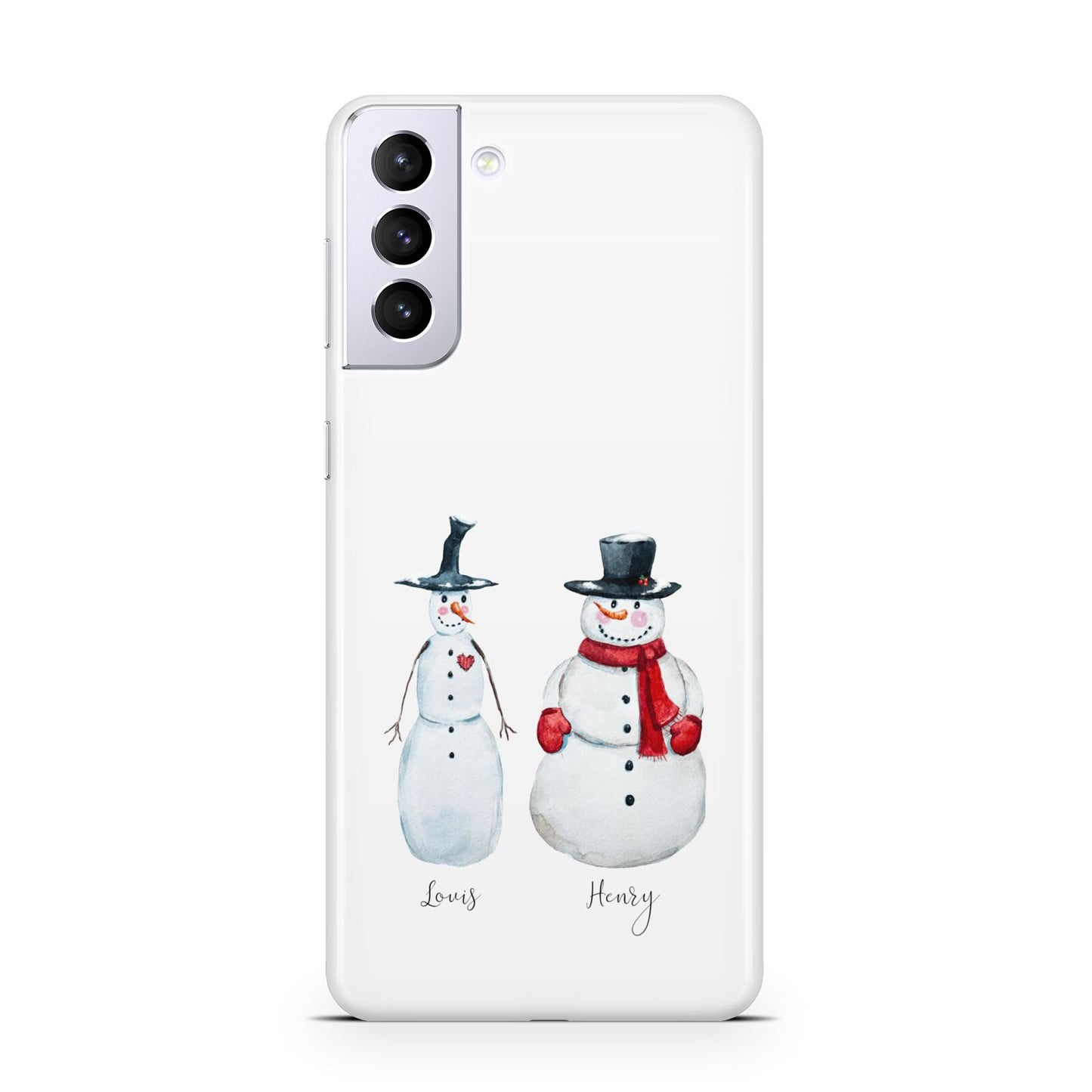 Personalised Two Snowmen Samsung S21 Plus Phone Case