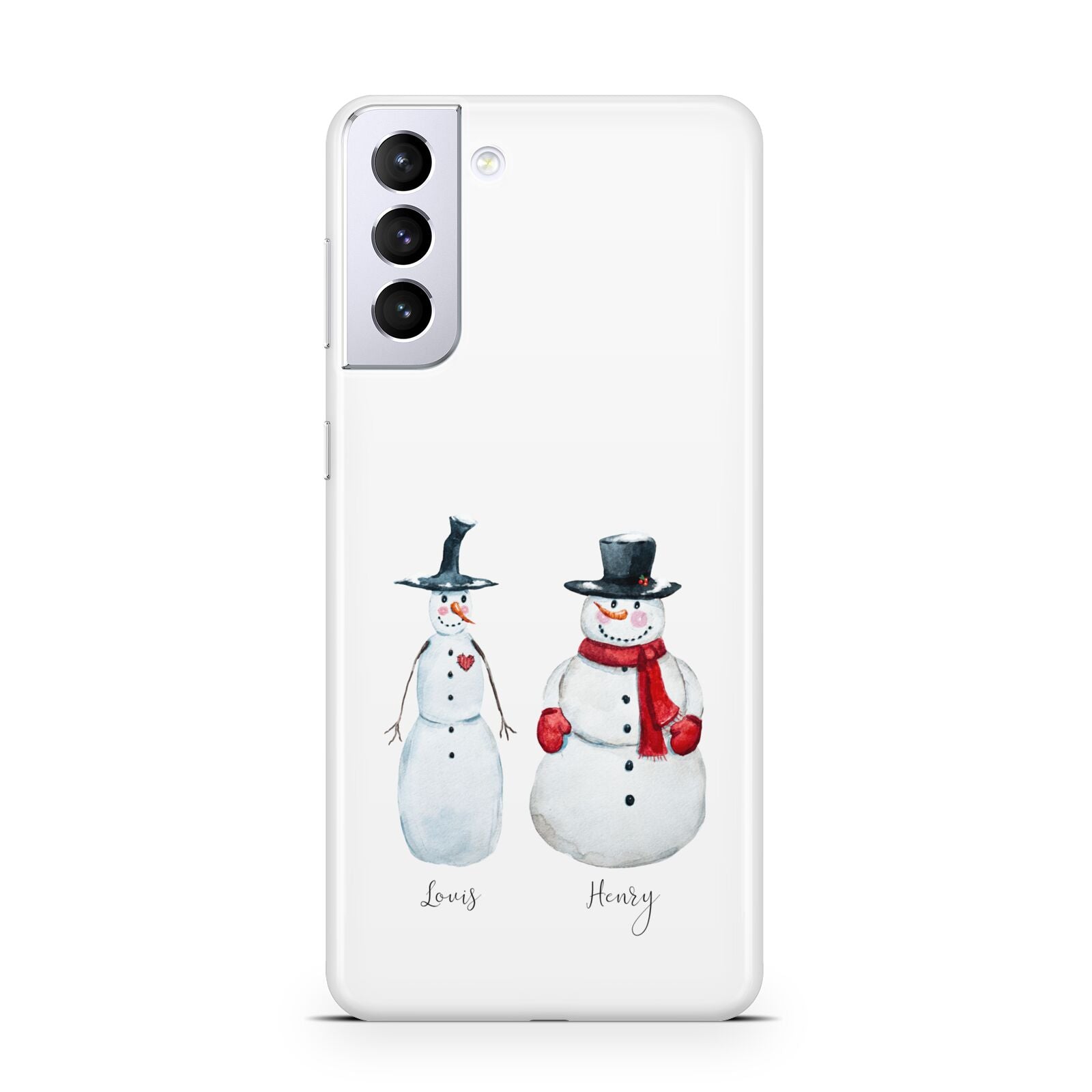 Personalised Two Snowmen Samsung S21 Plus Phone Case