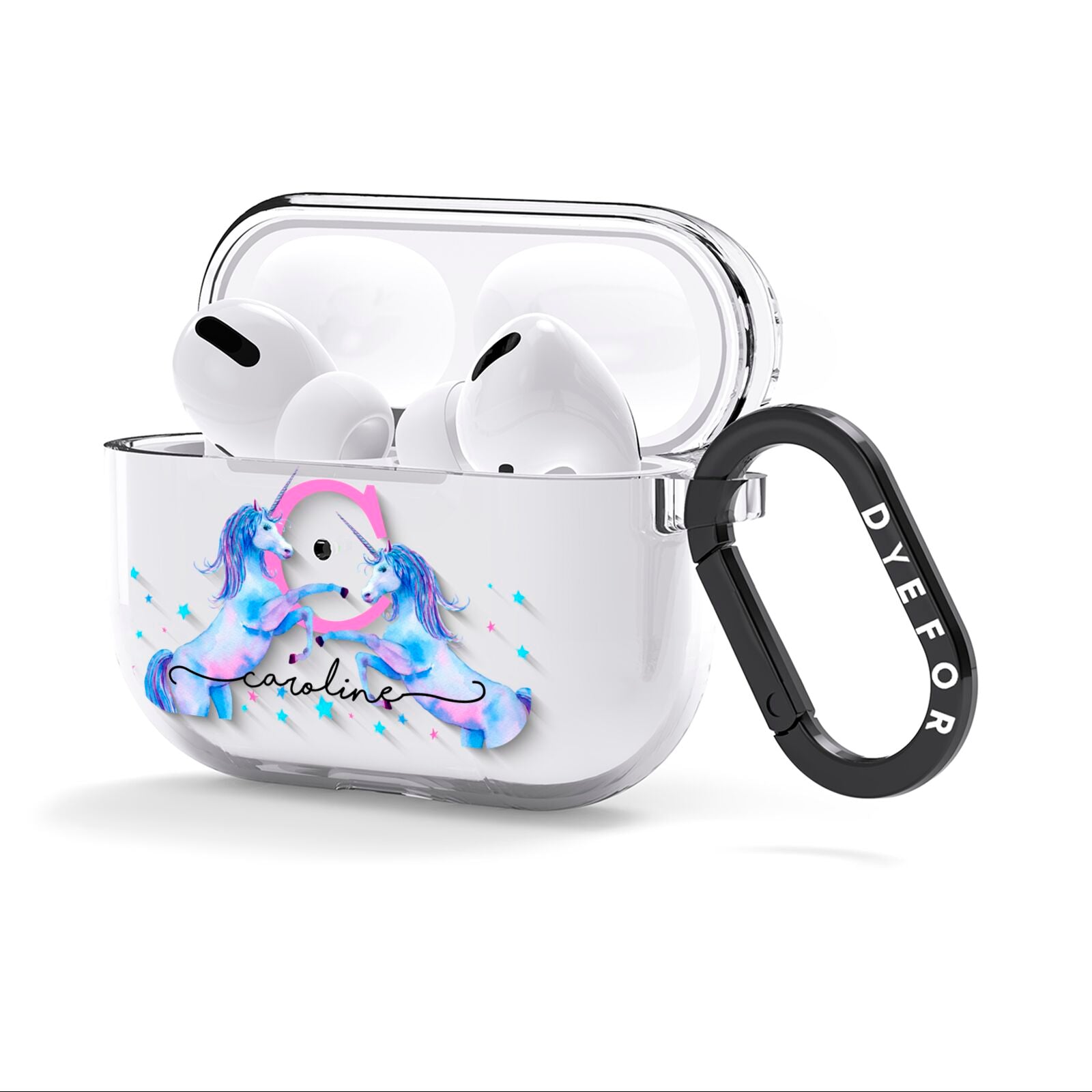 Personalised Unicorn AirPods Clear Case 3rd Gen Side Image
