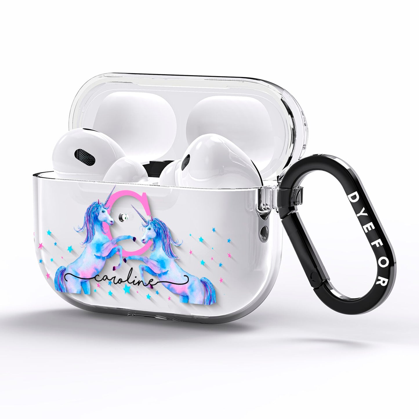 Personalised Unicorn AirPods Pro Clear Case Side Image