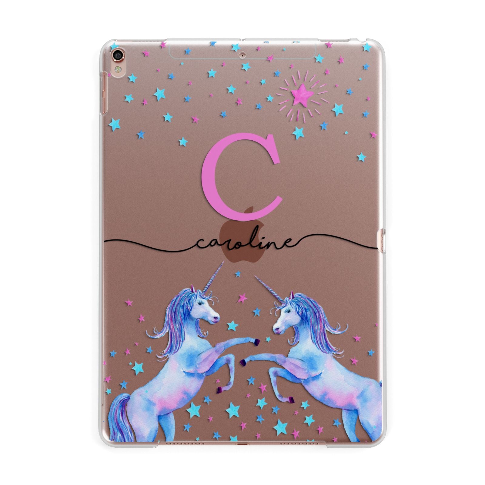 Personalised Unicorn Apple iPad Rose Gold Case