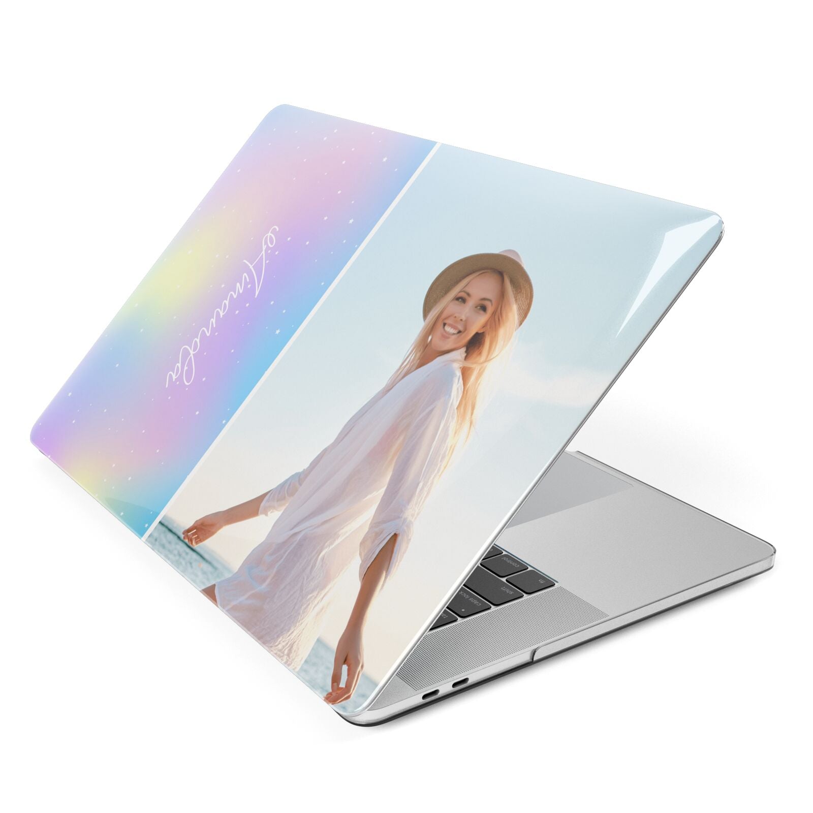 Personalised Unicorn Stars Photo Apple MacBook Case Side View