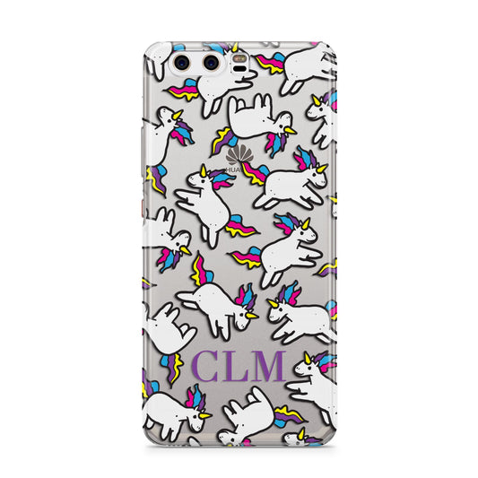 Personalised Unicorn With Initials Huawei P10 Phone Case