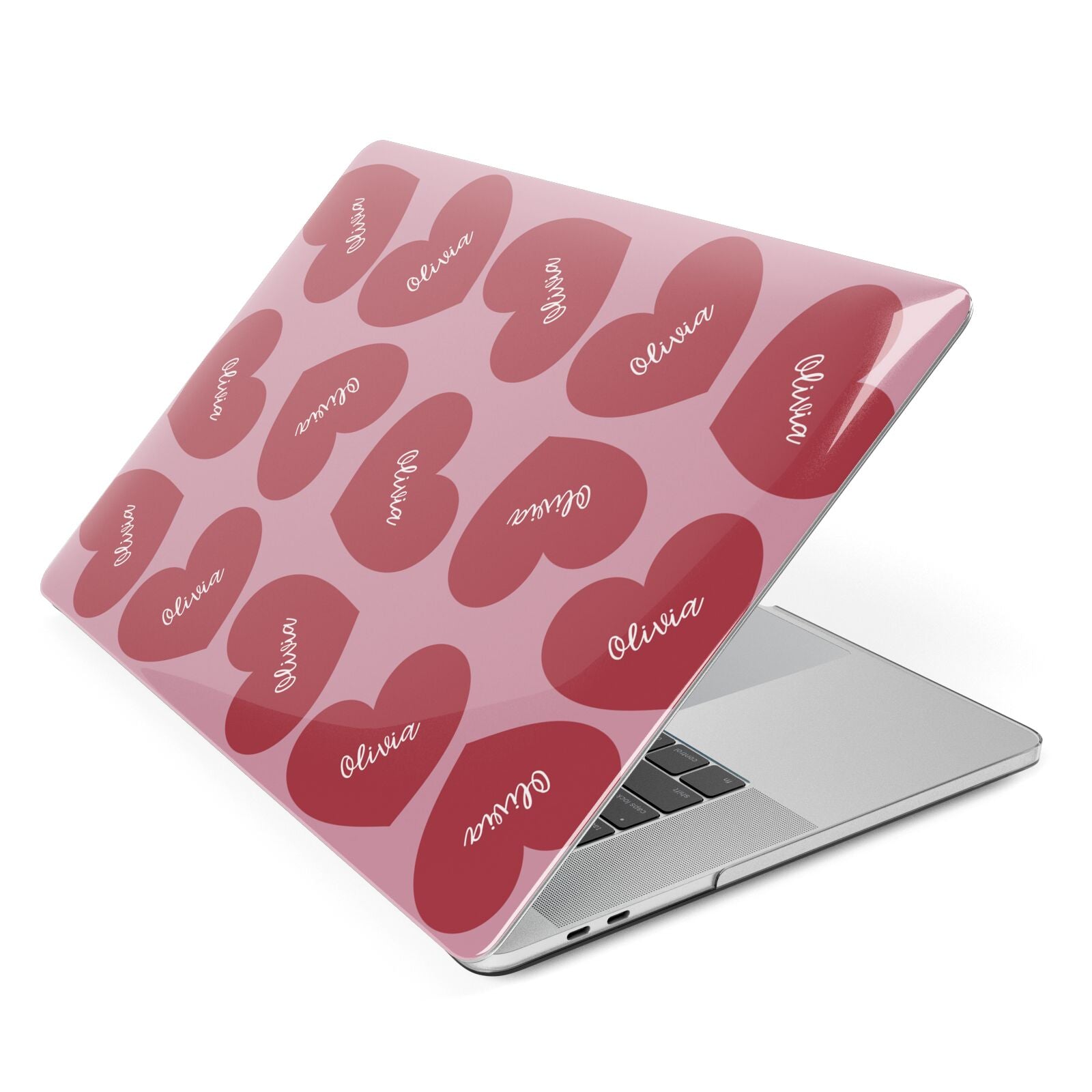 Personalised Valentine Heart Apple MacBook Case Side View