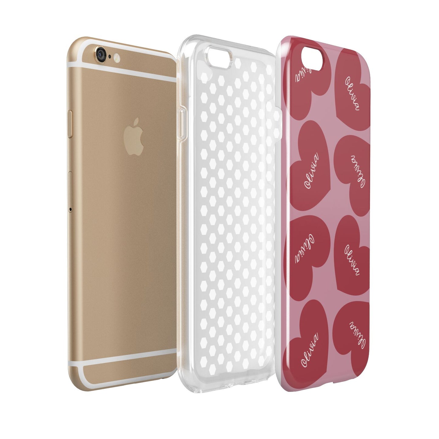 Personalised Valentine Heart Apple iPhone 6 3D Tough Case Expanded view