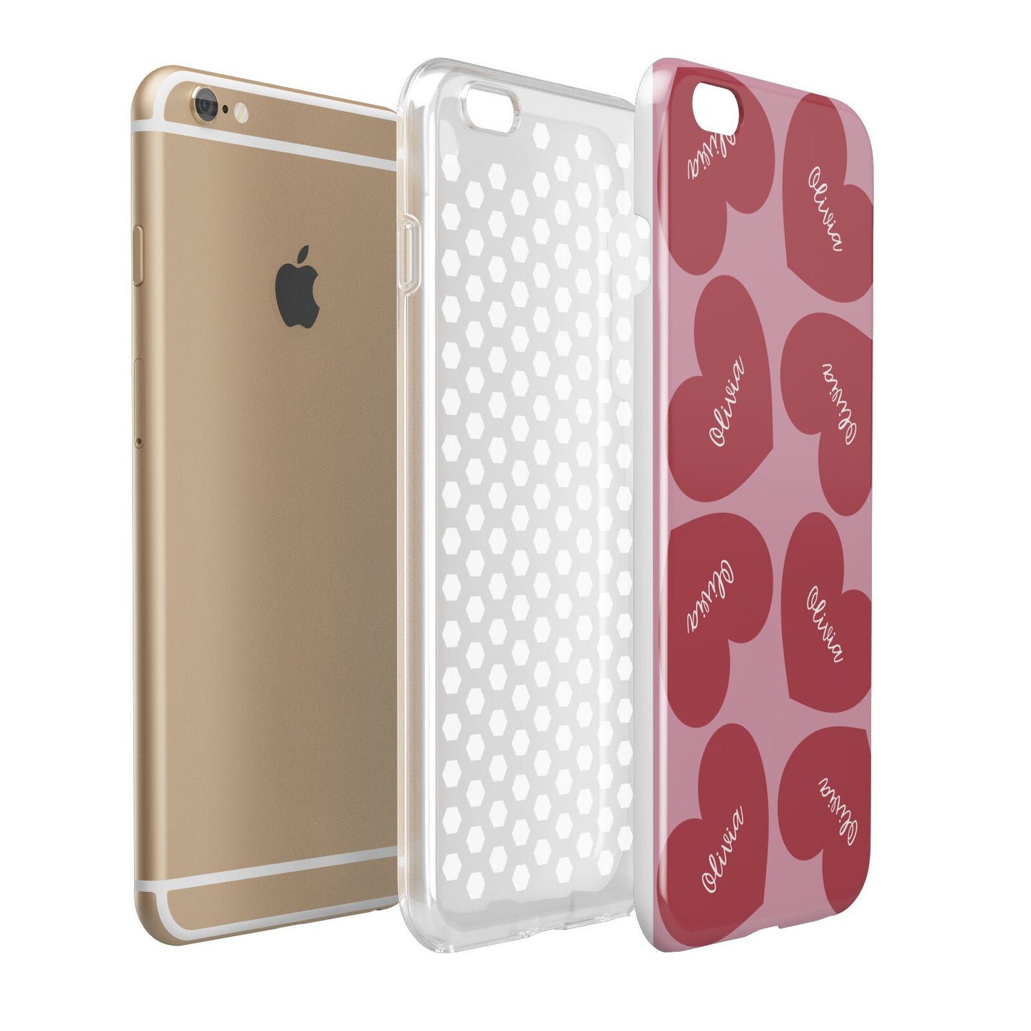 Personalised Valentine Heart Apple iPhone 6 Plus 3D Tough Case Expand Detail Image