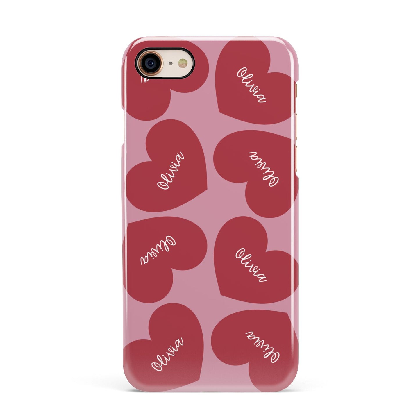 Personalised Valentine Heart Apple iPhone 7 8 3D Snap Case