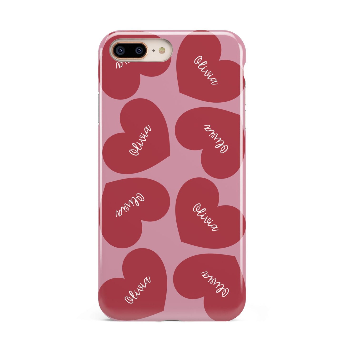 Personalised Valentine Heart Apple iPhone 7 8 Plus 3D Tough Case