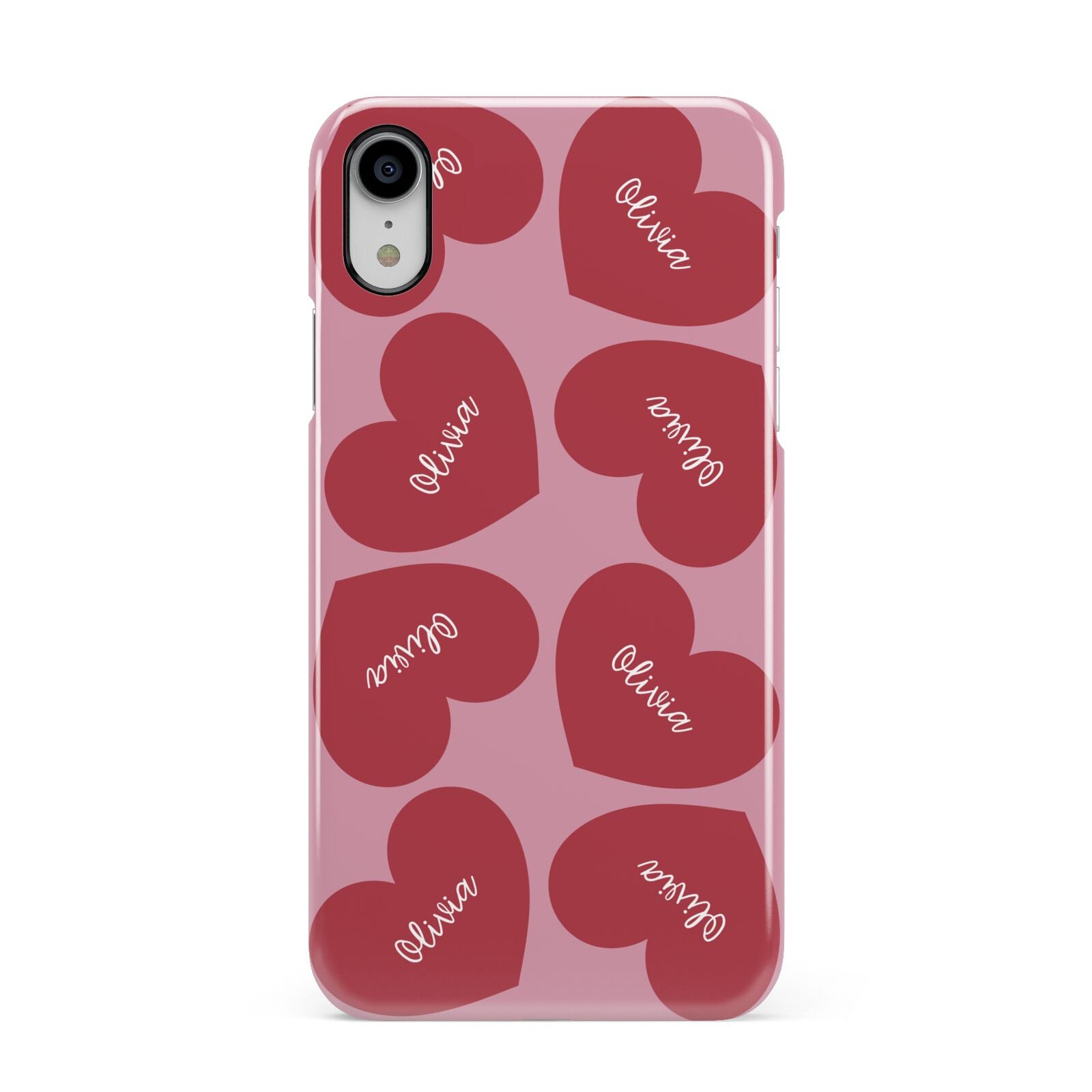 Personalised Valentine Heart Apple iPhone XR White 3D Snap Case